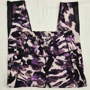 TKO Women’s Capri Leggings Size S Purple Abstract Print Cropped Athletic Workout